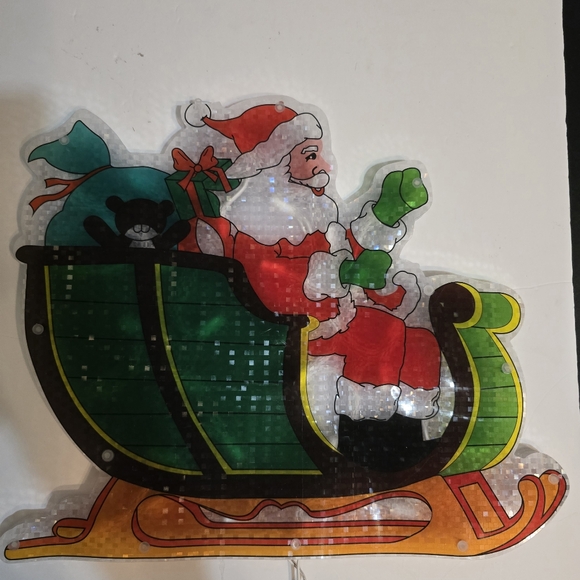 Northlight 17" Double-sided Lighted Santa Sleigh Window Silhouette - Picture 2 of 10
